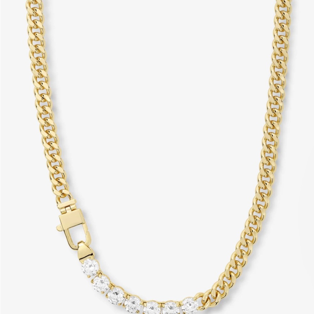 Melinda Maria Julian Loves Diamonds Gold Necklace 16”